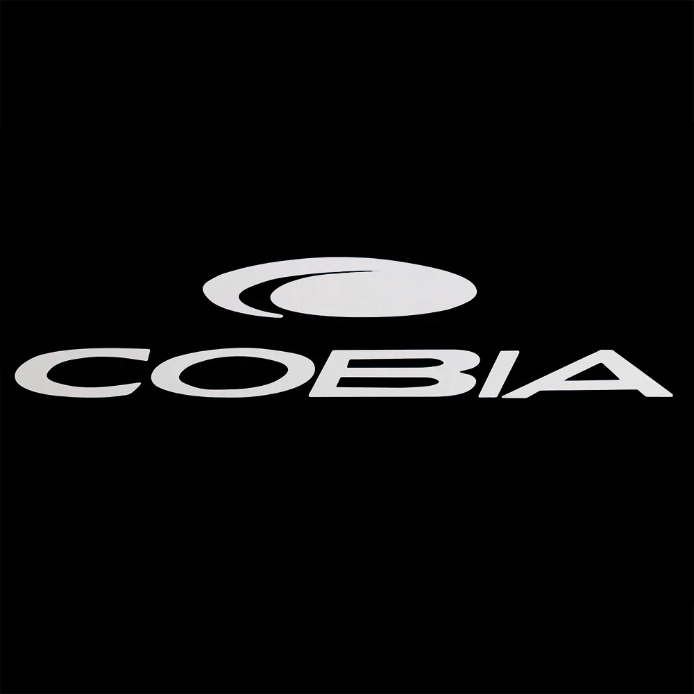 Cobia logo decal in white. 