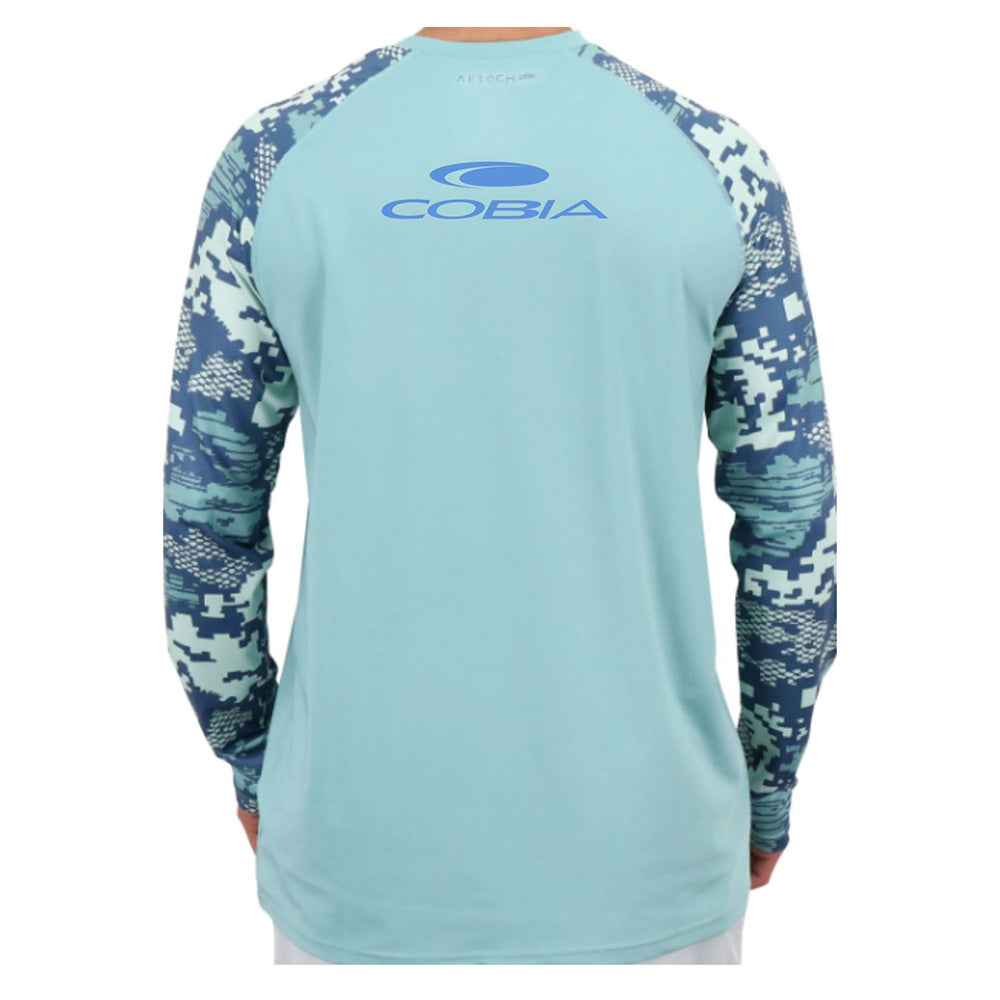 Cobia AFTCO Teal Digi Camo Tactical Performance Long Sleeve