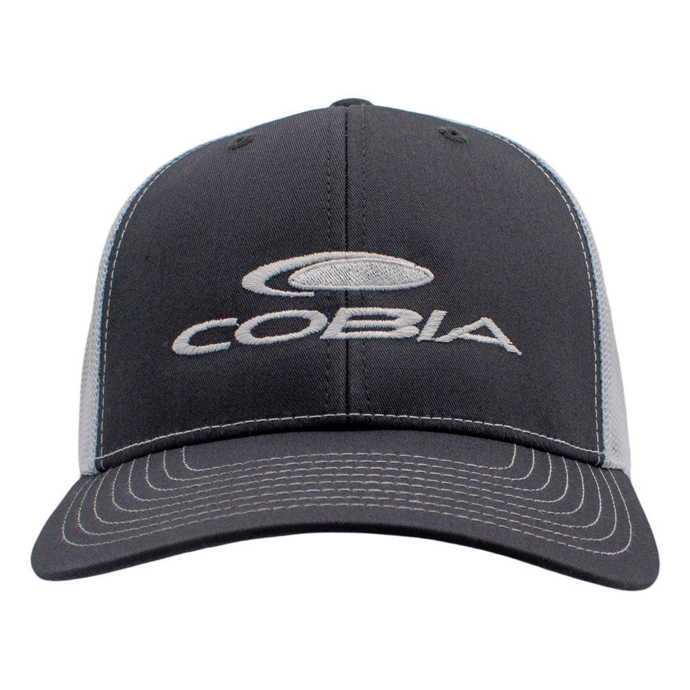 Gray cap with a white 'Cobia' logo on the front.